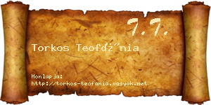 Torkos Teofánia névjegykártya